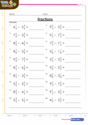 Subtraction of Mixed Fractions