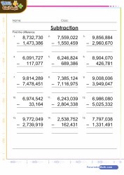 Subtract Up to Millions