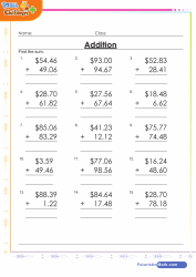 add money worksheet