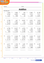 Printable math worksheets for grade 4