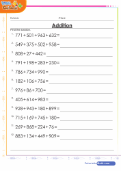 Addition of 4 Numbers