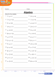 Algebra Solving For The Variable