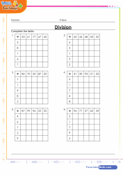 Division Table Drill