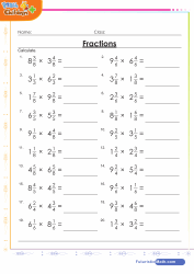 Math worksheets fractions 6th grade