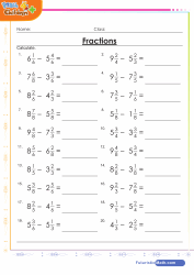Subtraction of Mixed Fractions