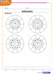 Integers Subtraction Circle Drill