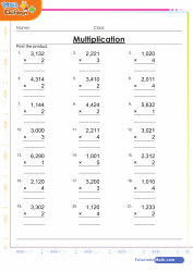 Multiplication By 1 Digit Numbers