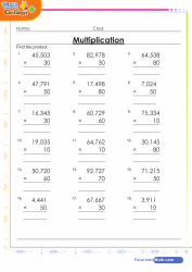 Multiplication By 2 Digit Numbers