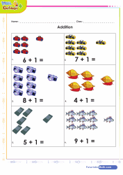 Add 1 to Other Numbers Up to 10 with Pics