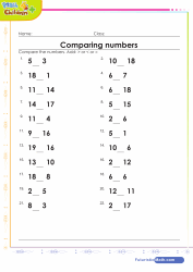 Compare Numbers 1 to 20