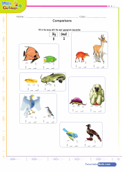 Kindergarten math worksheets larger smaller