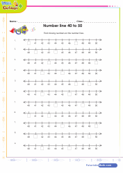 Number Line 40 to 50